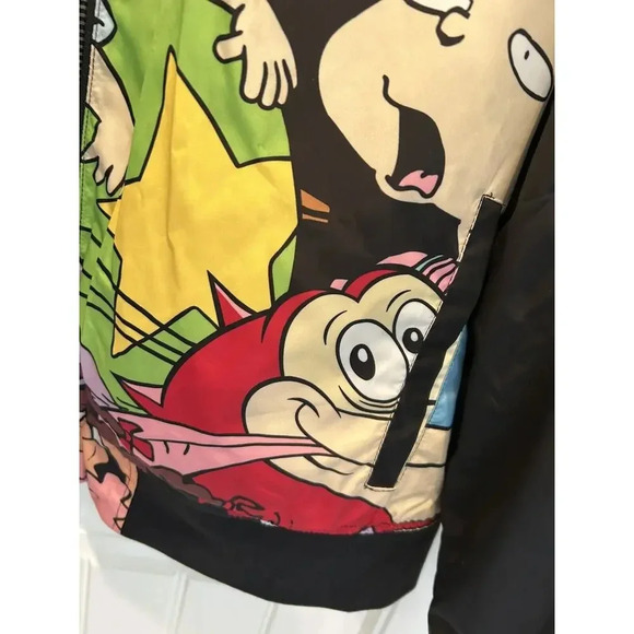 MEMBERS ONLY 90s NICKELODEON Cartoon Unisex Reversible Jacket XL - Picture 5 of 11